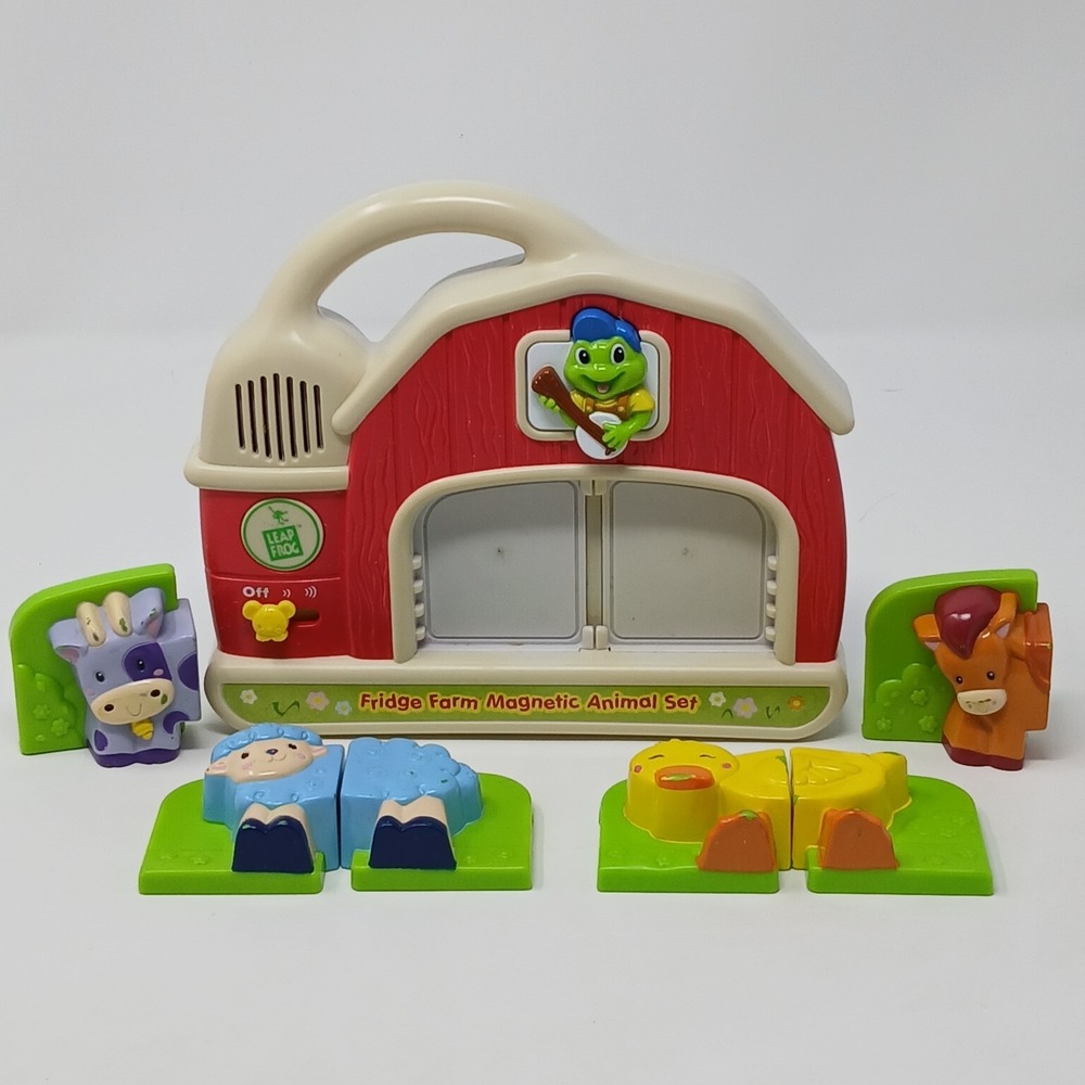 LeapFrog 2007 Fridge Farm Magnetic Matching Animal Barn Set Sheep Duck Work*Read
